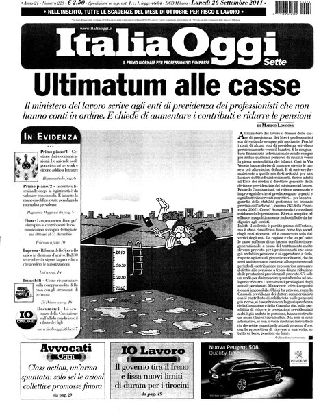 Italia oggi : quotidiano di economia finanza e politica